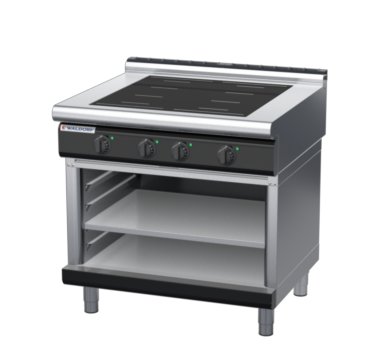 waldorf bold in8400lf-ob-b0 900mm electric induction cooktop on open base with low splashback