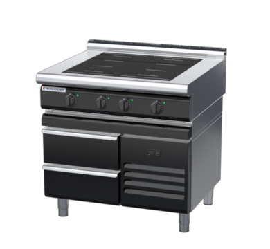 waldorf bold in8400lf-rb-b0 900mm electric induction cooktop on refrigerated base with low splashback