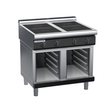 waldorf bold in8400lr3-cb-b0 900mm electric induction cooktop on cabinet base with low splashback