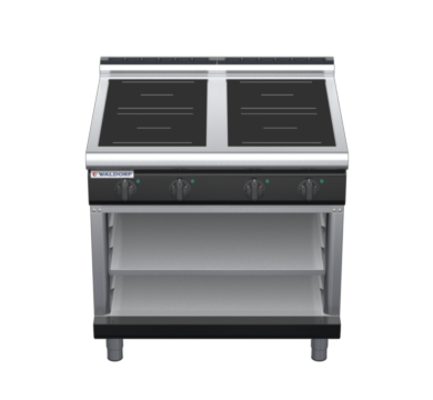 waldorf bold in8400lr5-ob-b0 900mm electric induction cooktop on open base with low splashback