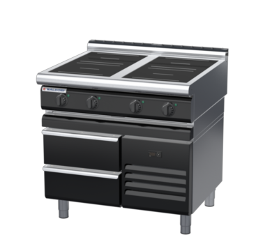 waldorf bold in8400lr3-rb-b0 900mm electric induction cooktop on refrigerated base with low splashback