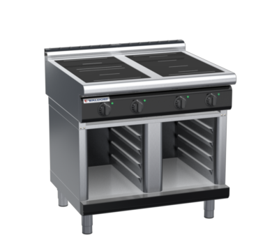 waldorf bold in8400lr5f-cb-b0 900mm electric induction cooktop on cabinet base with low splashback