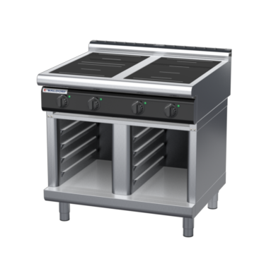 waldorf cue in8400lr5f-cb-c0 900mm electric induction cooktop on cabinet base with low splashback
