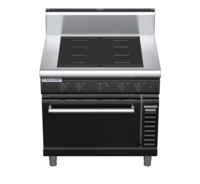 waldorf bold in8410echf-b0 900mm induction oven range electric convection oven with high splashback