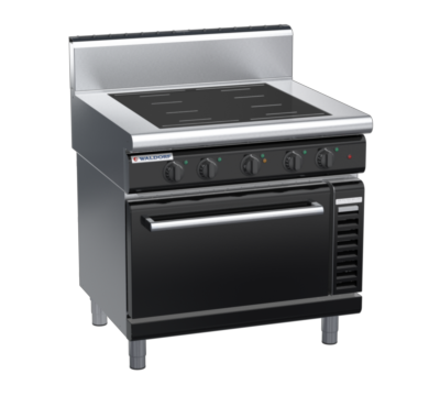 waldorf bold in8410echf-b0 900mm induction oven range electric convection oven with high splashback