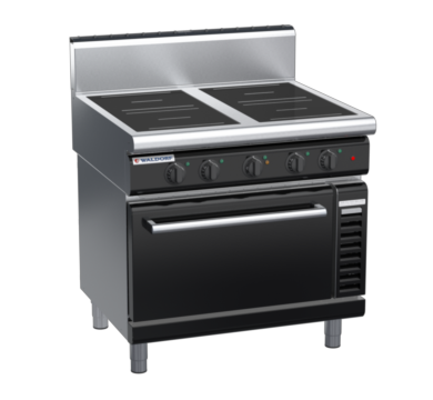waldorf bold in8410echr5-b0 900mm induction oven range electric convection oven with high splashback