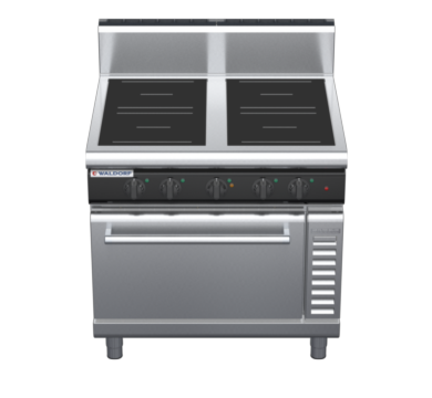 waldorf cue in8410echr5-c0 900mm induction oven range electric convection oven with high splashback