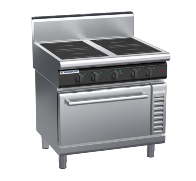 waldorf cue in8410echr5-c0 900mm induction oven range electric convection oven with high splashback