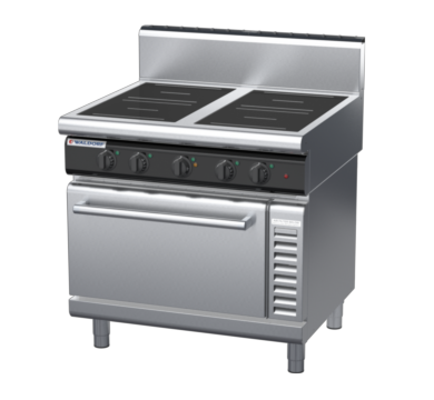 waldorf cue in8410echr5-c0 900mm induction oven range electric convection oven with high splashback