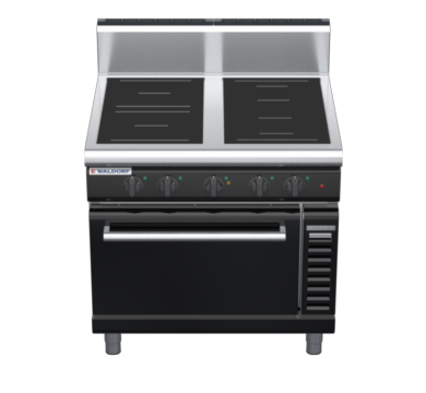 waldorf bold in8410echr5f-b0 900mm induction oven range electric convection oven with high splashback