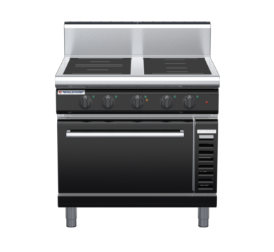 waldorf bold in8410echr5f-b0 900mm induction oven range electric convection oven with high splashback