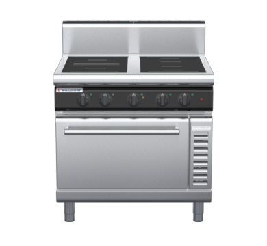 waldorf cue in8410echr5f-c0 900mm induction oven range electric convection oven with high splashback