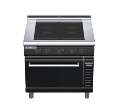 waldorf bold in8410eclf-b0 900mm induction oven range electric convection oven with low splashback
