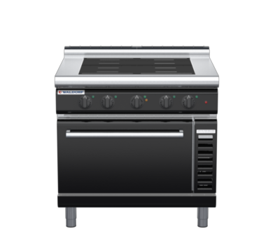waldorf bold in8410eclf-b0 900mm induction oven range electric convection oven with low splashback