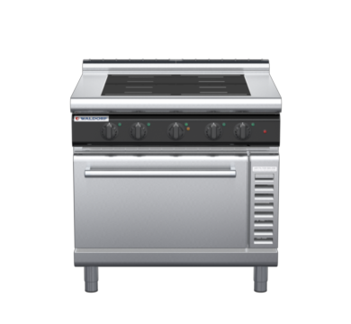 waldorf cue in8410eclf-c0 900mm induction oven range electric convection oven with low splashback