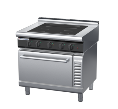 waldorf cue in8410eclf-c0 900mm induction oven range electric convection oven with low splashback