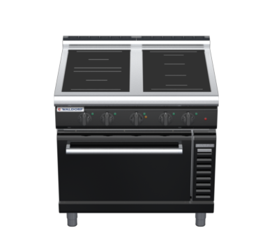waldorf bold in8410eclr3f-b0 900mm induction oven range electric convection oven with low splashback