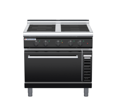 waldorf bold in8410eclr3f-b0 900mm induction oven range electric convection oven with low splashback