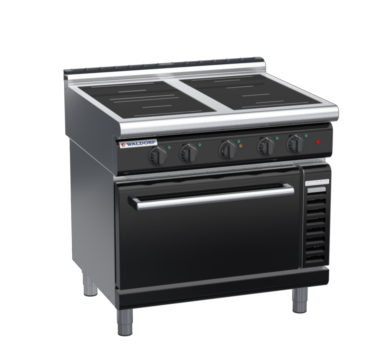 waldorf bold in8410eclr3f-b0 900mm induction oven range electric convection oven with low splashback