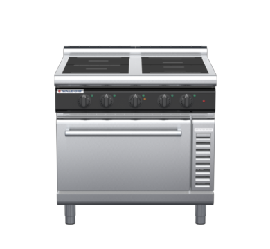 waldorf cue in8410eclr5f-c0 900mm induction oven range electric convection oven with low splashback