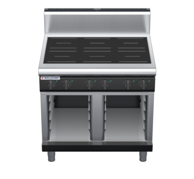 waldorf bold in8600hr2-cb-b0 900mm electric induction cooktop on cabinet base with high splashback