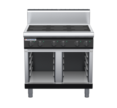 waldorf bold in8600hr2-cb-b0 900mm electric induction cooktop on cabinet base with high splashback