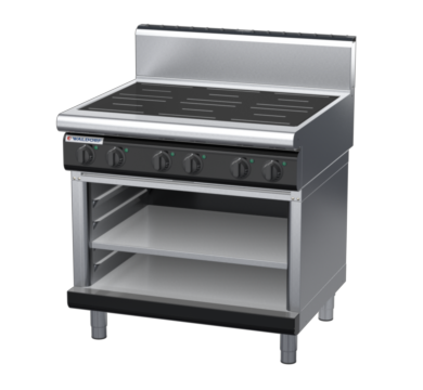 waldorf bold in8600hr2-ob-b0 900mm electric induction cooktop on open base with high splashback
