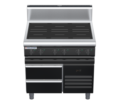 waldorf bold in8600hr2-rb-b0 900mm electric induction cooktop on refrigerated base with high splashback