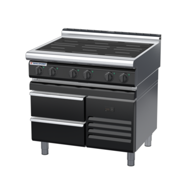 waldorf bold in8600lr2-rb-b0 900mm electric induction cooktop on refrigerated base with low splashback