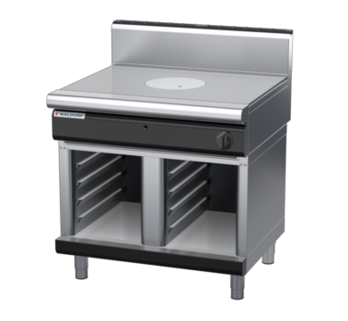 waldorf bold rn8100gh-cb-b0 900mm gas target top on cabinet base with high splashback