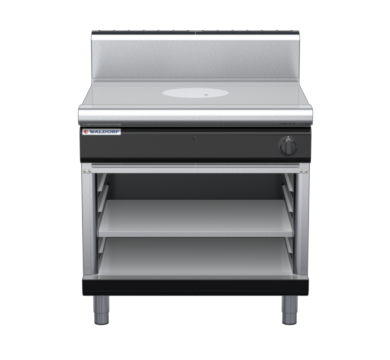 waldorf bold rn8100gh-ob-b0 900mm gas target top on open base with high splashback