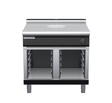 waldorf bold rn8100gl-cb-b0 900mm gas target top on cabinet base with low splashback