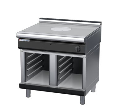 waldorf bold rn8100gl-cb-b0 900mm gas target top on cabinet base with low splashback