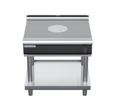 waldorf cue rn8100gl-ls-c0 900mm gas target top on leg stand with low splashback
