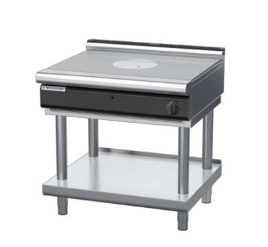 waldorf cue rn8100gl-ls-c0 900mm gas target top on leg stand with low splashback