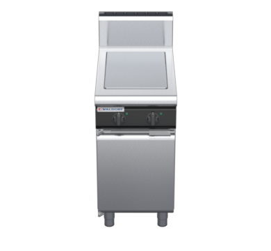 waldorf cue rn8102eh-cd-c0 450mm electric solid top on cabinet base with door and high splashback
