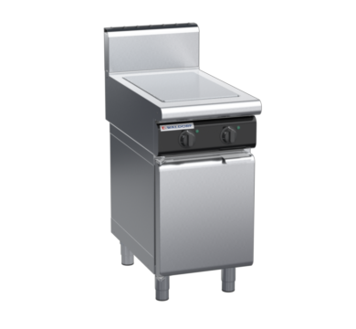 waldorf cue rn8102eh-cd-c0 450mm electric solid top on cabinet base with door and high splashback