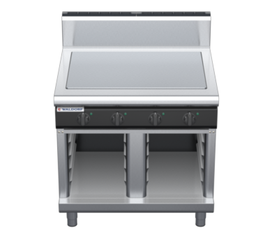 waldorf cue rn8104eh-cb-c0 900mm electric solid top on cabinet base with high splashback
