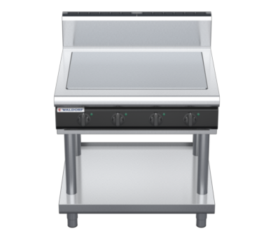 waldorf cue rn8104eh-ls-c0 900mm electric solid top on leg stand with high splashback