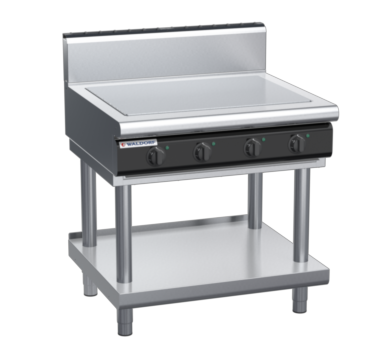 waldorf cue rn8104eh-ls-c0 900mm electric solid top on leg stand with high splashback