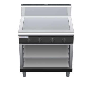 waldorf bold rn8104eh-ob-b0 900mm electric solid top on open base with high splashback