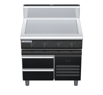 waldorf bold rn8104eh-rb-b0 900mm electric solid top on refrigerated base with high splashback