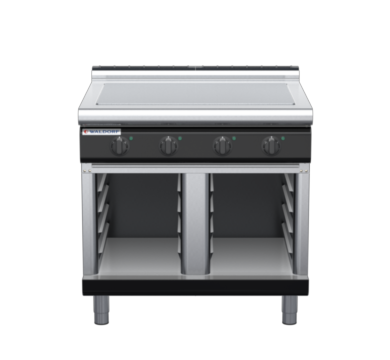waldorf bold rn8104el-cb-b0 900mm electric solid top on cabinet base with low splashback