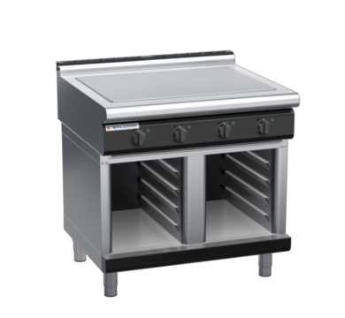 waldorf bold rn8104el-cb-b0 900mm electric solid top on cabinet base with low splashback