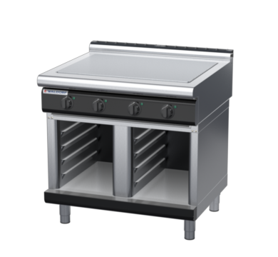 waldorf bold rn8104el-cb-b0 900mm electric solid top on cabinet base with low splashback