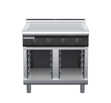 waldorf cue rn8104el-cb-c0 900mm electric solid top on cabinet base with low splashback