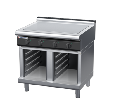 waldorf cue rn8104el-cb-c0 900mm electric solid top on cabinet base with low splashback