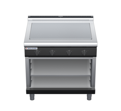 waldorf bold rn8104el-ob-b0 900mm electric solid top on open base with low splashback