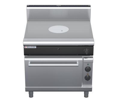 waldorf cue rn8110geh-c0 900mm electric target top oven range with high splashback