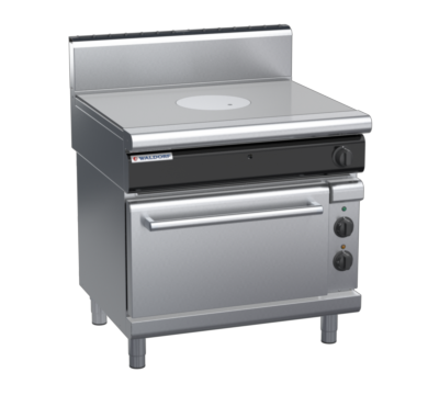 waldorf cue rn8110geh-c0 900mm electric target top oven range with high splashback